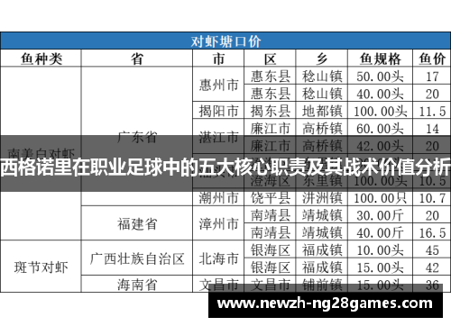 西格诺里在职业足球中的五大核心职责及其战术价值分析
